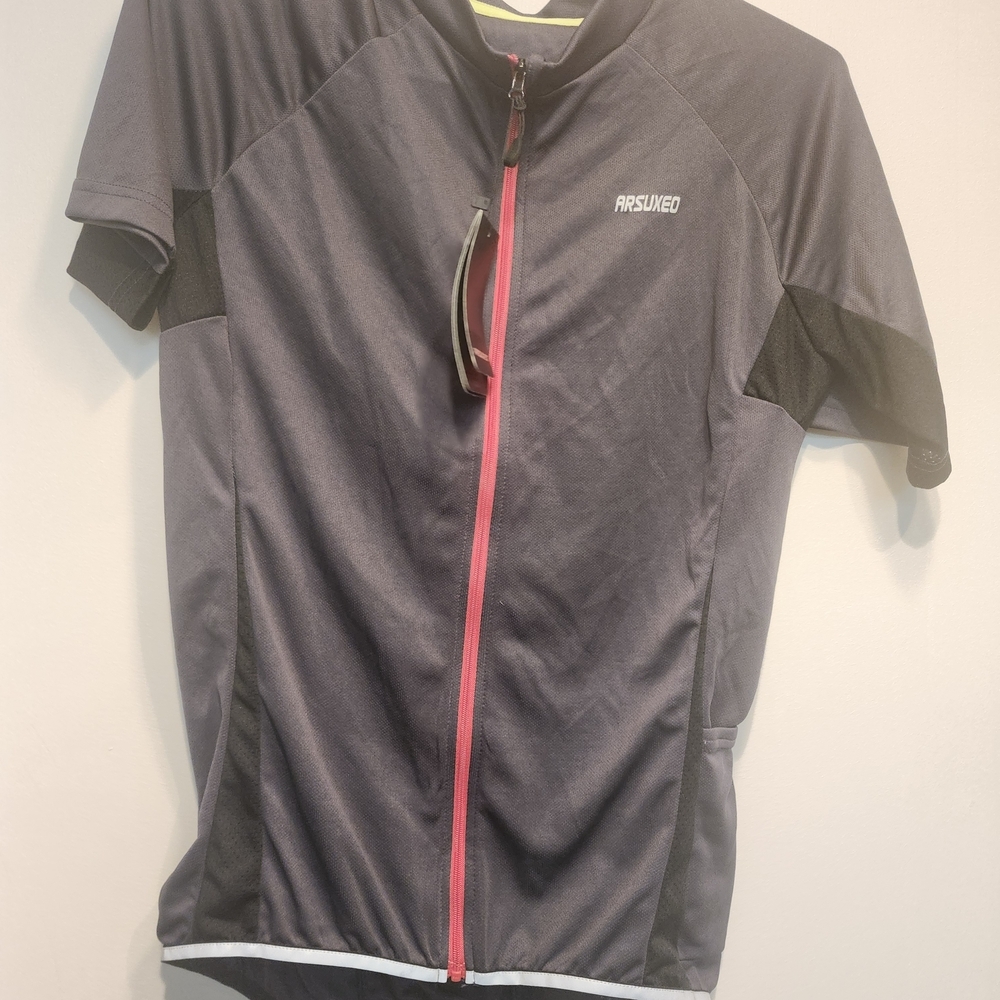ARSUXEO Men's Gray Cycling Shirt